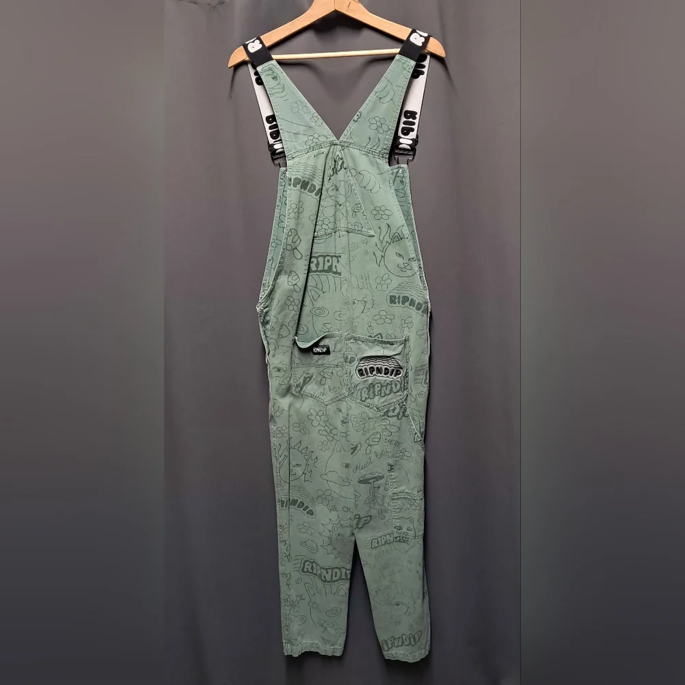 Rip N Dip Scribble Print Overalls Size 32 - Picture 4 of 7